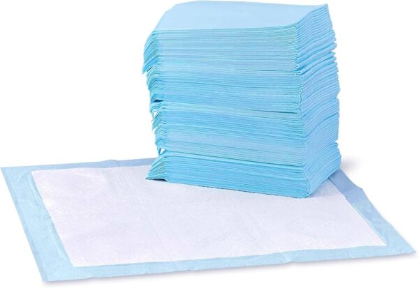 Amazon Basics Dog and Puppy Training Pads, Leakproof, 5-Layer Design with Quick-Dry Surface, Regular, Blue,Pack of 100 - Image 2